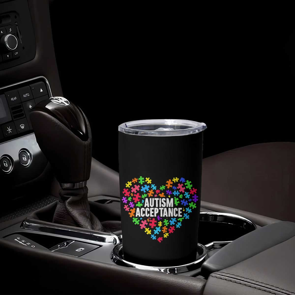 Autism Acceptance Tumbler Cup Love Heart Puzzle Piece Gift TS14 Print Your Wear