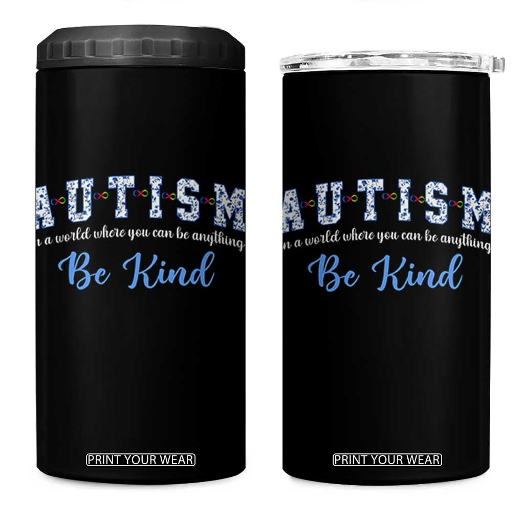 Autism Awareness 4 in 1 Can Cooler Tumbler Neurodivergent Pride Infinity Symbol Support TS14 One Size: 16 oz Black Print Your Wear