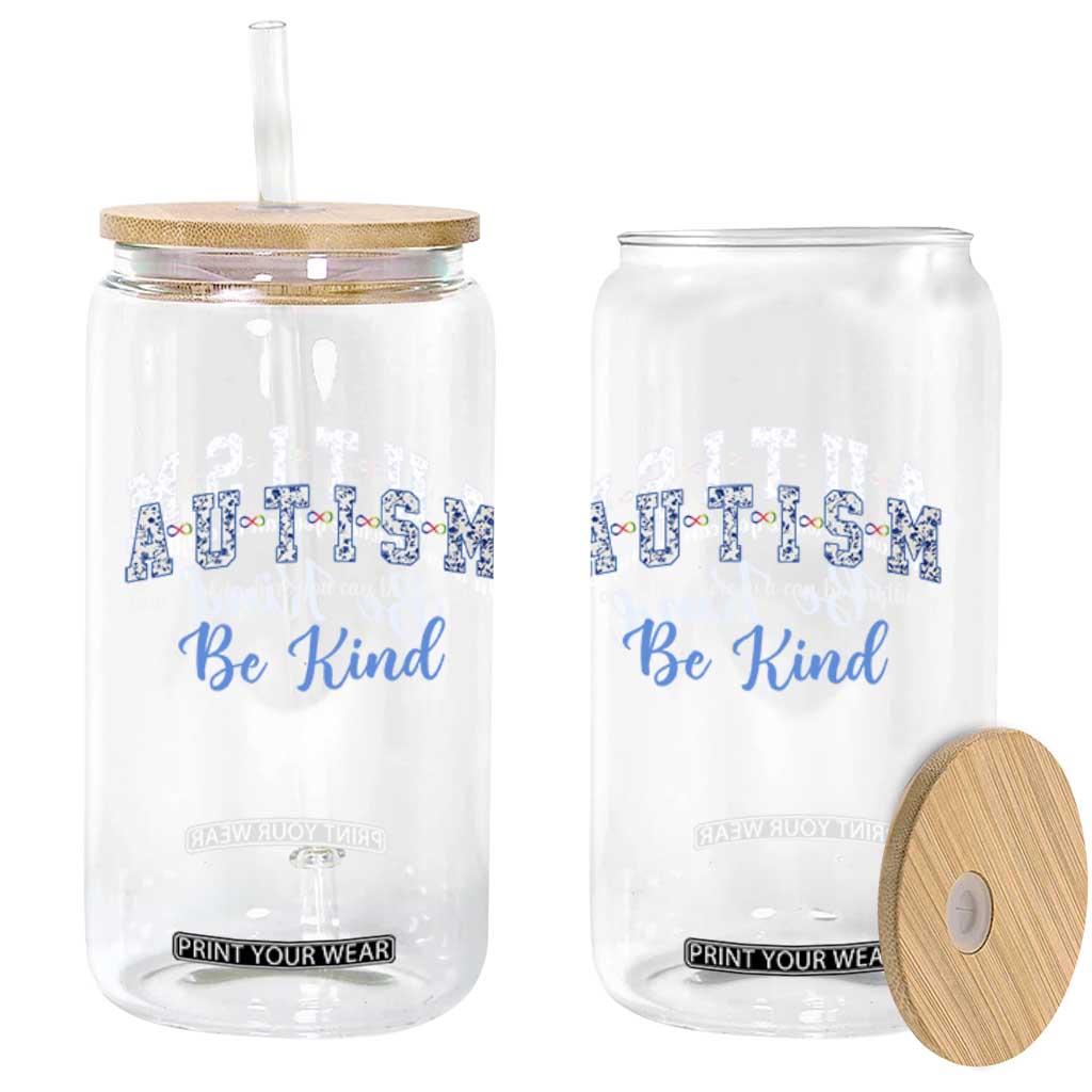 Autism Awareness Glass Can Neurodivergent Pride Infinity Symbol Support TS14 Print Your Wear
