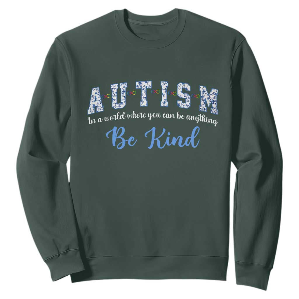 Autism Awareness Sweatshirt Neurodivergent Pride Infinity Symbol Support TS14 Dark Forest Green Print Your Wear