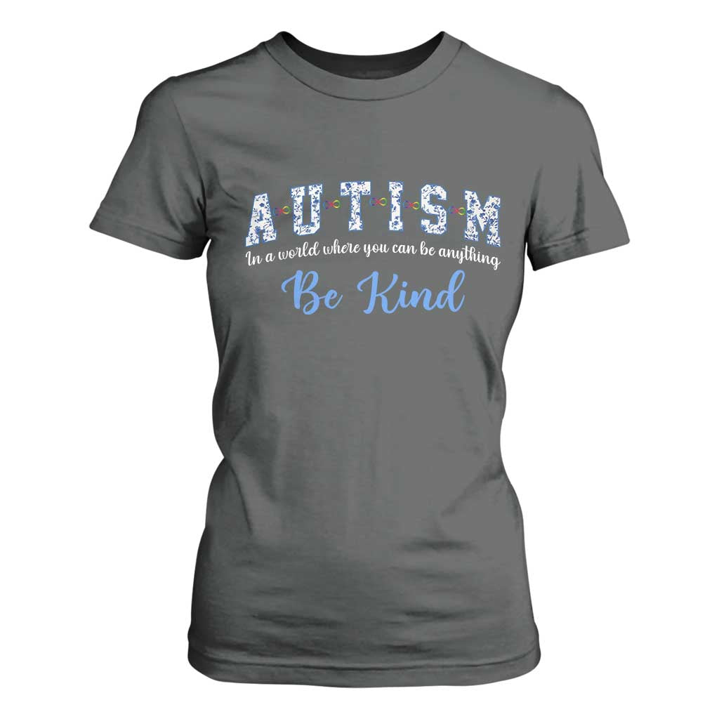 Autism Awareness T Shirt For Women Neurodivergent Pride Infinity Symbol Support TS14 Dark Heather Print Your Wear