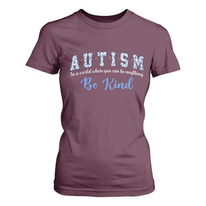 Autism Awareness T Shirt For Women Neurodivergent Pride Infinity Symbol Support TS14 Maroon Print Your Wear