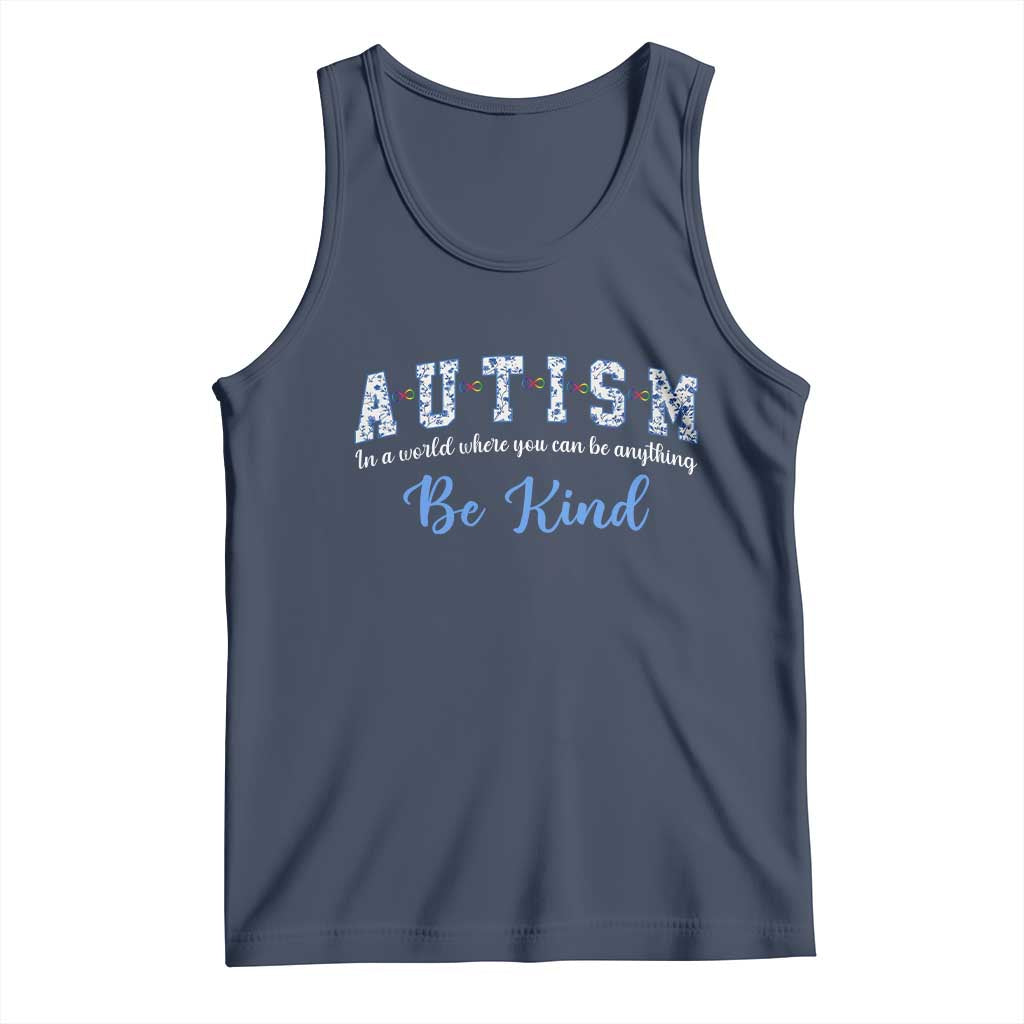 Autism Awareness Tank Top Neurodivergent Pride Infinity Symbol Support TS14 Navy Print Your Wear