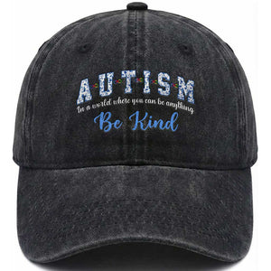 Autism Awareness Washed Cotton Baseball Cap Neurodivergent Pride Infinity Symbol Support TS14 Print Your Wear