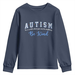 Autism Awareness Youth Sweatshirt Neurodivergent Pride Infinity Symbol Support TS14 Navy Print Your Wear
