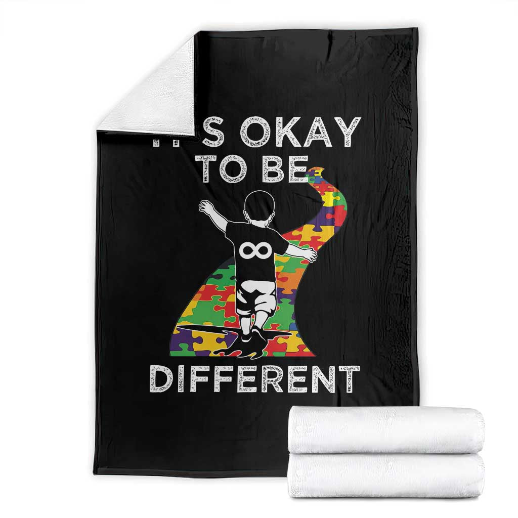Autism Acceptance Throw Blanket It's Okay To Be Different TS14 Black Print Your Wear