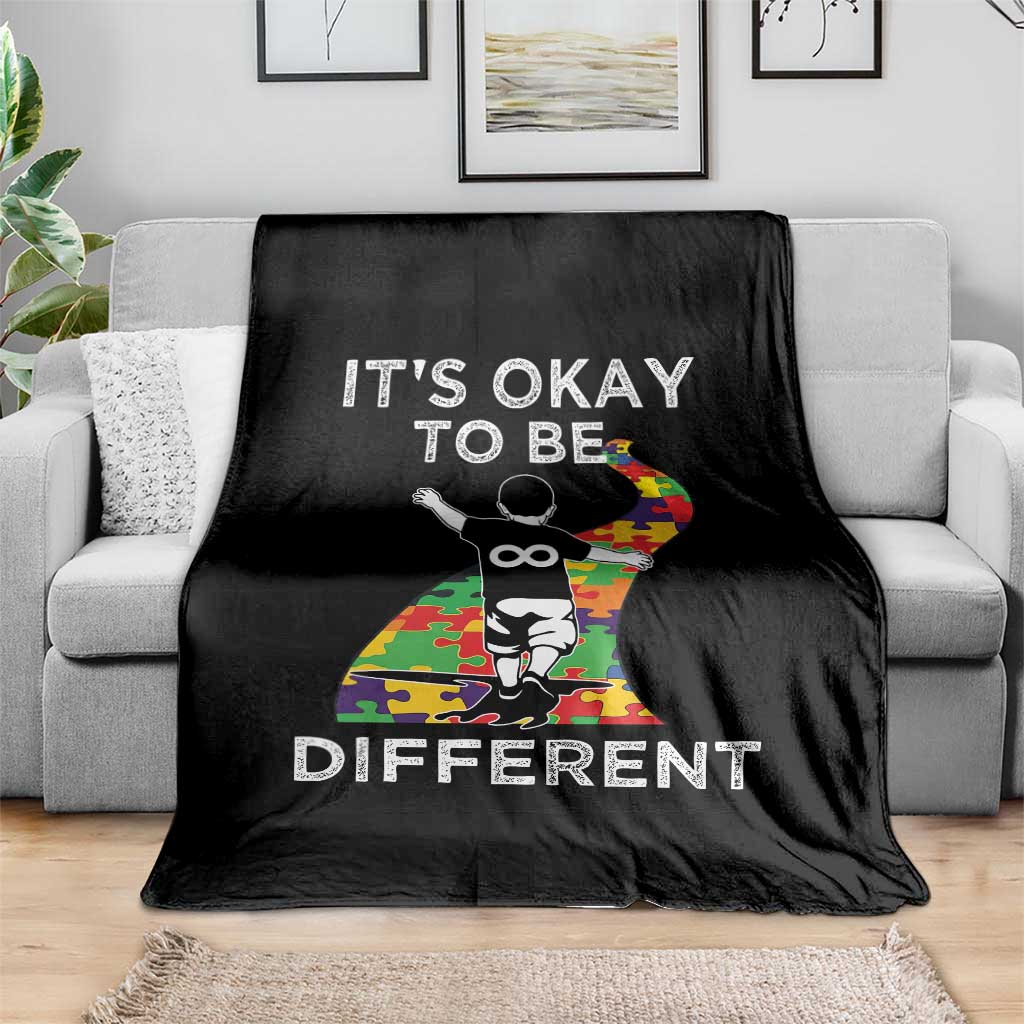 Autism Acceptance Throw Blanket It's Okay To Be Different TS14 Print Your Wear