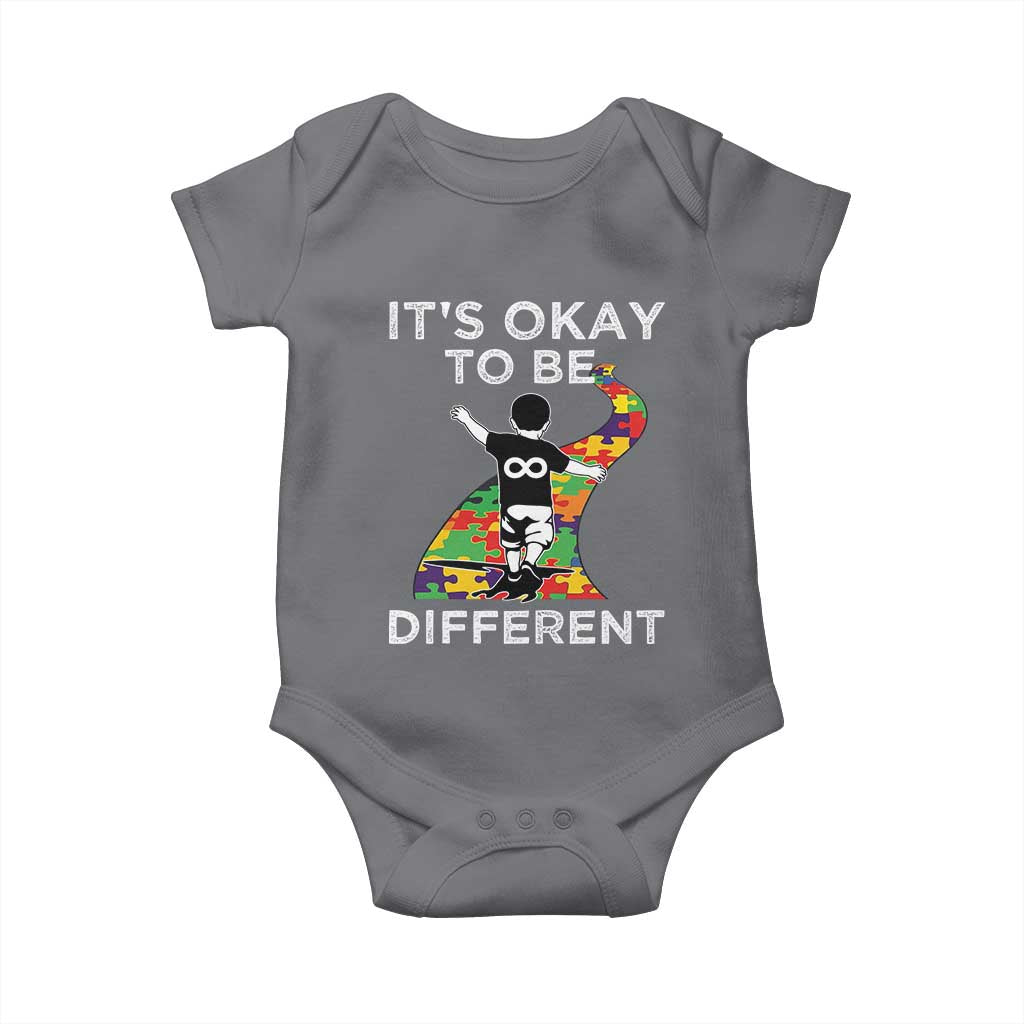 Autism Acceptance Baby Onesie It's Okay To Be Different TS14 Charcoal Print Your Wear