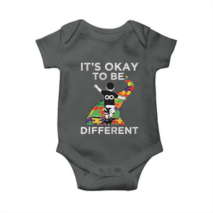 Autism Acceptance Baby Onesie It's Okay To Be Different TS14 Dark Heather Print Your Wear