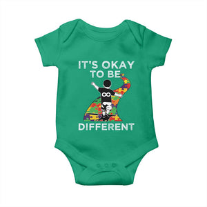 Autism Acceptance Baby Onesie It's Okay To Be Different TS14 Irish Green Print Your Wear