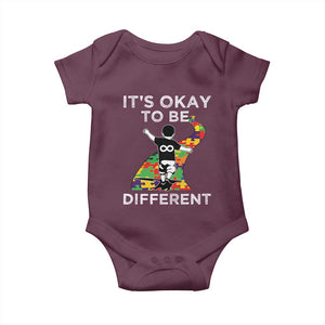 Autism Acceptance Baby Onesie It's Okay To Be Different TS14 Maroon Print Your Wear