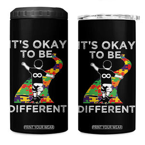 Autism Acceptance 4 in 1 Can Cooler Tumbler It's Okay To Be Different TS14 One Size: 16 oz Black Print Your Wear