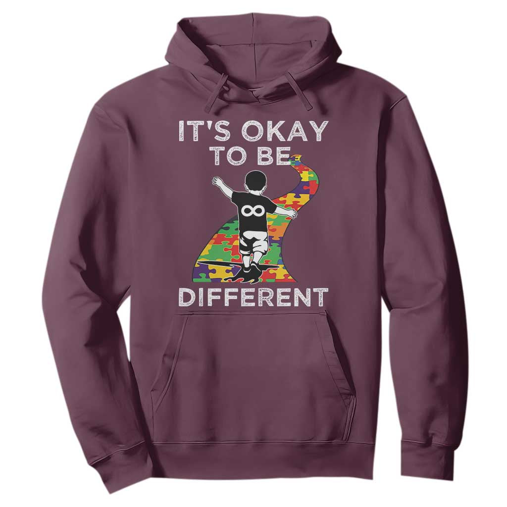 Autism Acceptance Hoodie It's Okay To Be Different TS14 Maroon Print Your Wear
