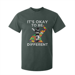 Autism Acceptance T Shirt For Kid It's Okay To Be Different TS14 Dark Forest Green Print Your Wear