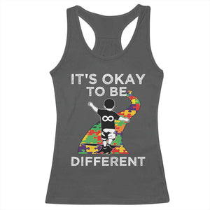 Autism Acceptance Racerback Tank Top It's Okay To Be Different TS14 Dark Heather Print Your Wear