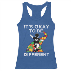 Autism Acceptance Racerback Tank Top It's Okay To Be Different TS14 Royal Blue Print Your Wear