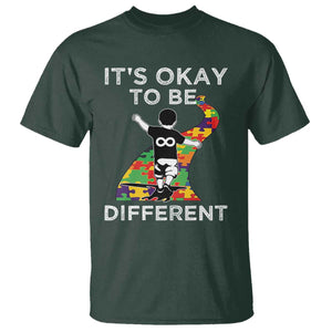 Autism Acceptance T Shirt It's Okay To Be Different TS14 Dark Forest Green Print Your Wear