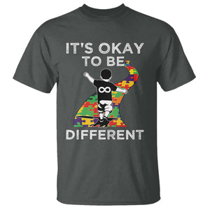 Autism Acceptance T Shirt It's Okay To Be Different TS14 Dark Heather Print Your Wear