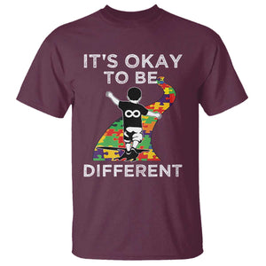 Autism Acceptance T Shirt It's Okay To Be Different TS14 Maroon Print Your Wear