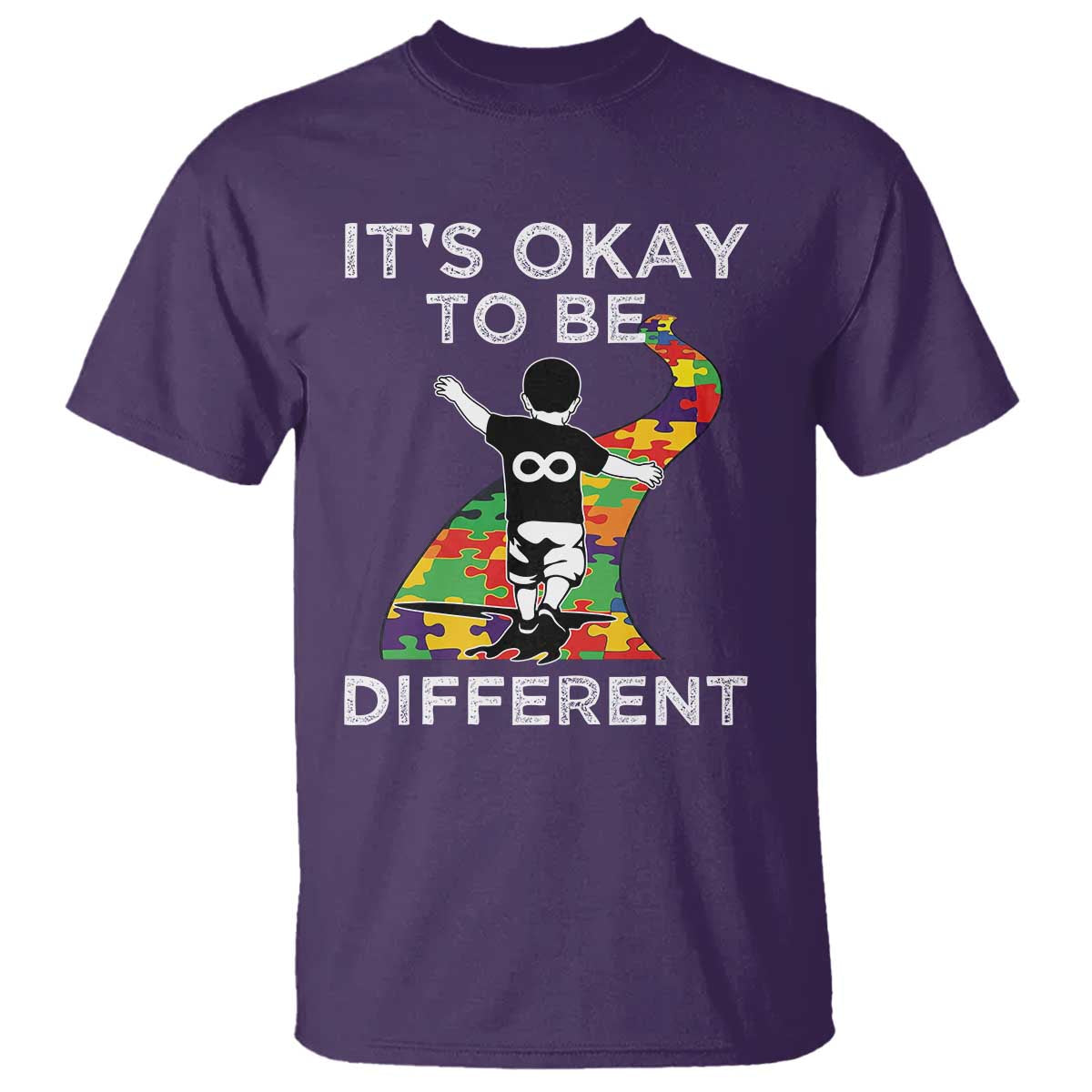 Autism Acceptance T Shirt It's Okay To Be Different TS14 Purple Print Your Wear
