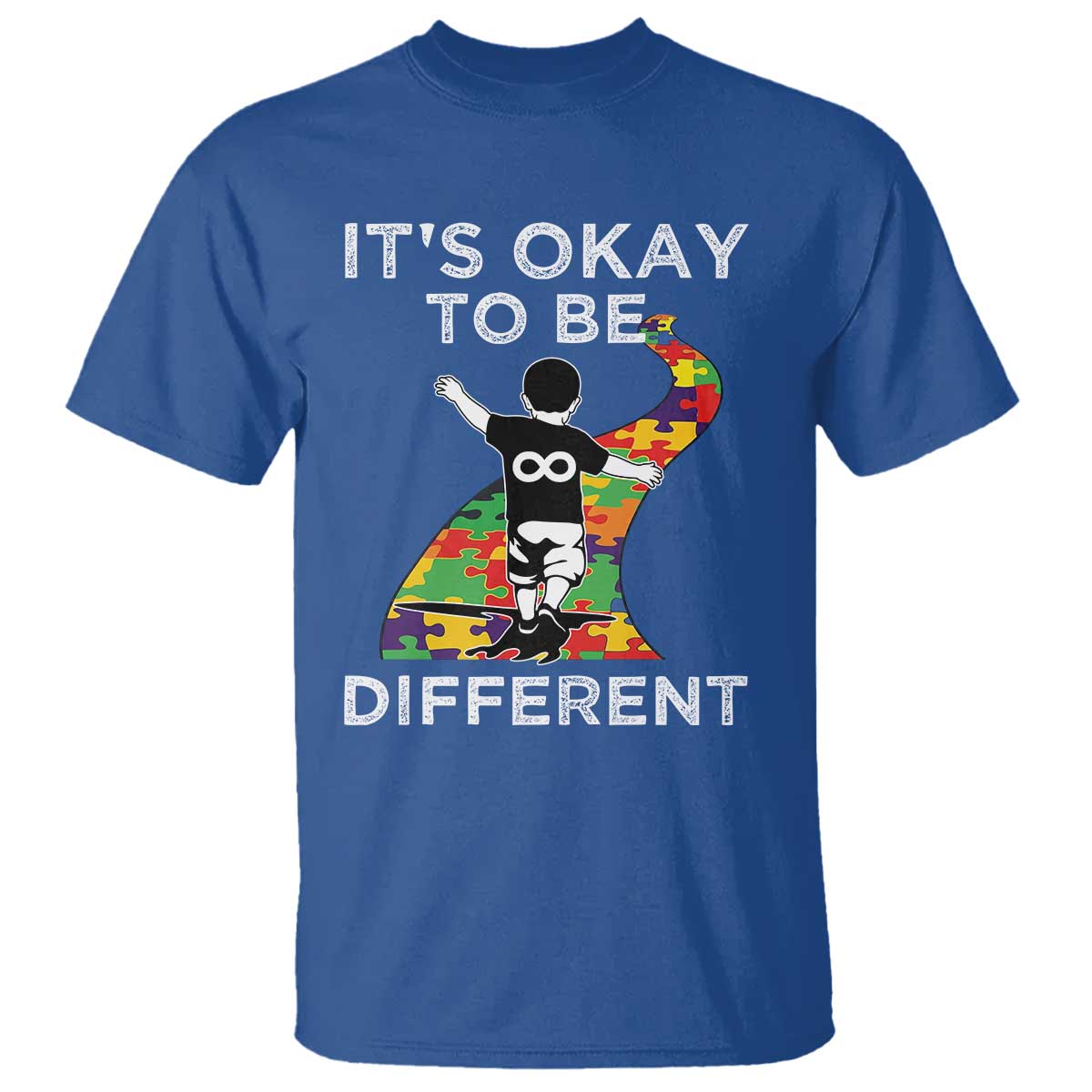 Autism Acceptance T Shirt It's Okay To Be Different TS14 Royal Blue Print Your Wear