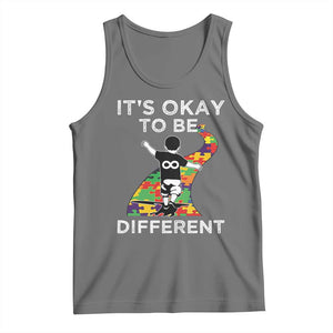 Autism Acceptance Tank Top It's Okay To Be Different TS14 Black Heather Print Your Wear