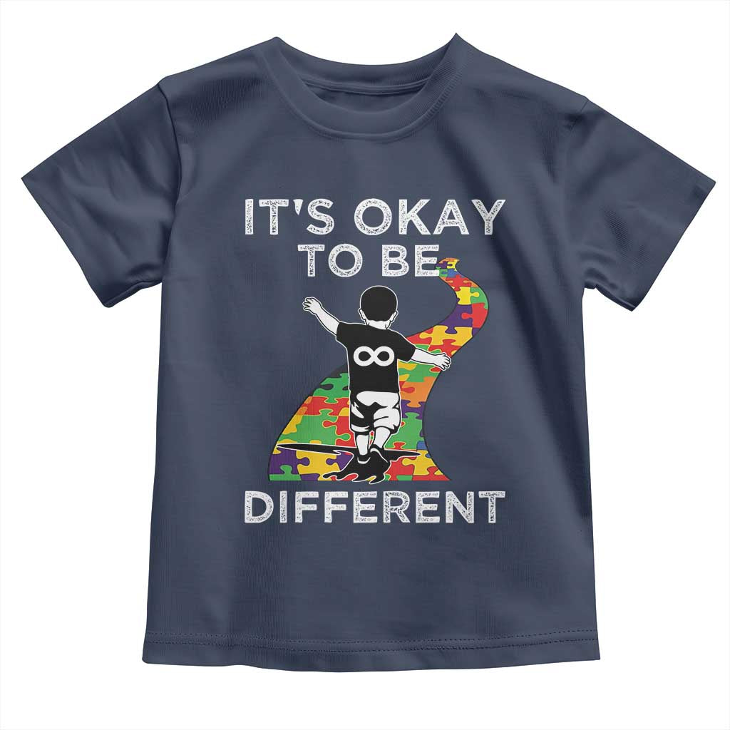 Autism Acceptance Toddler T Shirt It's Okay To Be Different TS14 Navy Print Your Wear