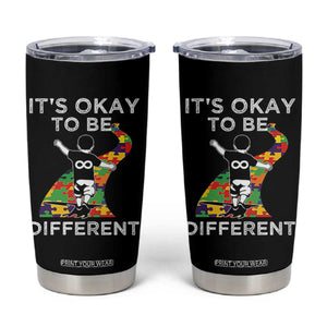 Autism Acceptance Tumbler Cup It's Okay To Be Different TS14 Black Print Your Wear
