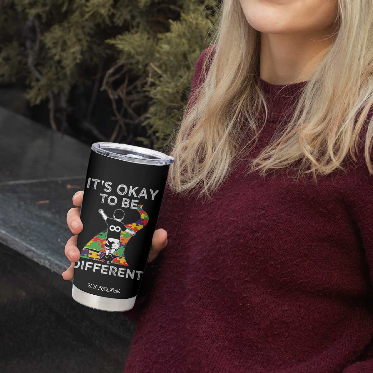 Autism Acceptance Tumbler Cup It's Okay To Be Different TS14 Print Your Wear