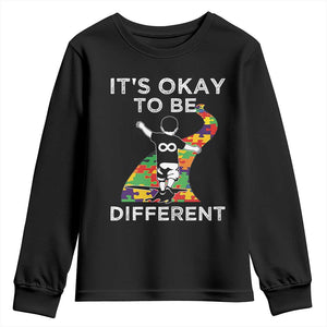 Autism Acceptance Youth Sweatshirt It's Okay To Be Different TS14 Black Print Your Wear
