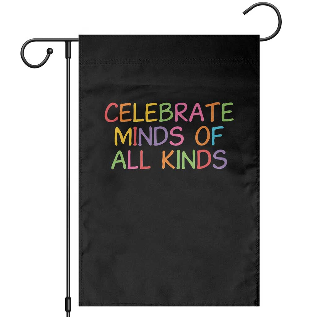 Autism Acceptance Garden Flag Celebrate Minds of All Kinds TS14 Black Print Your Wear