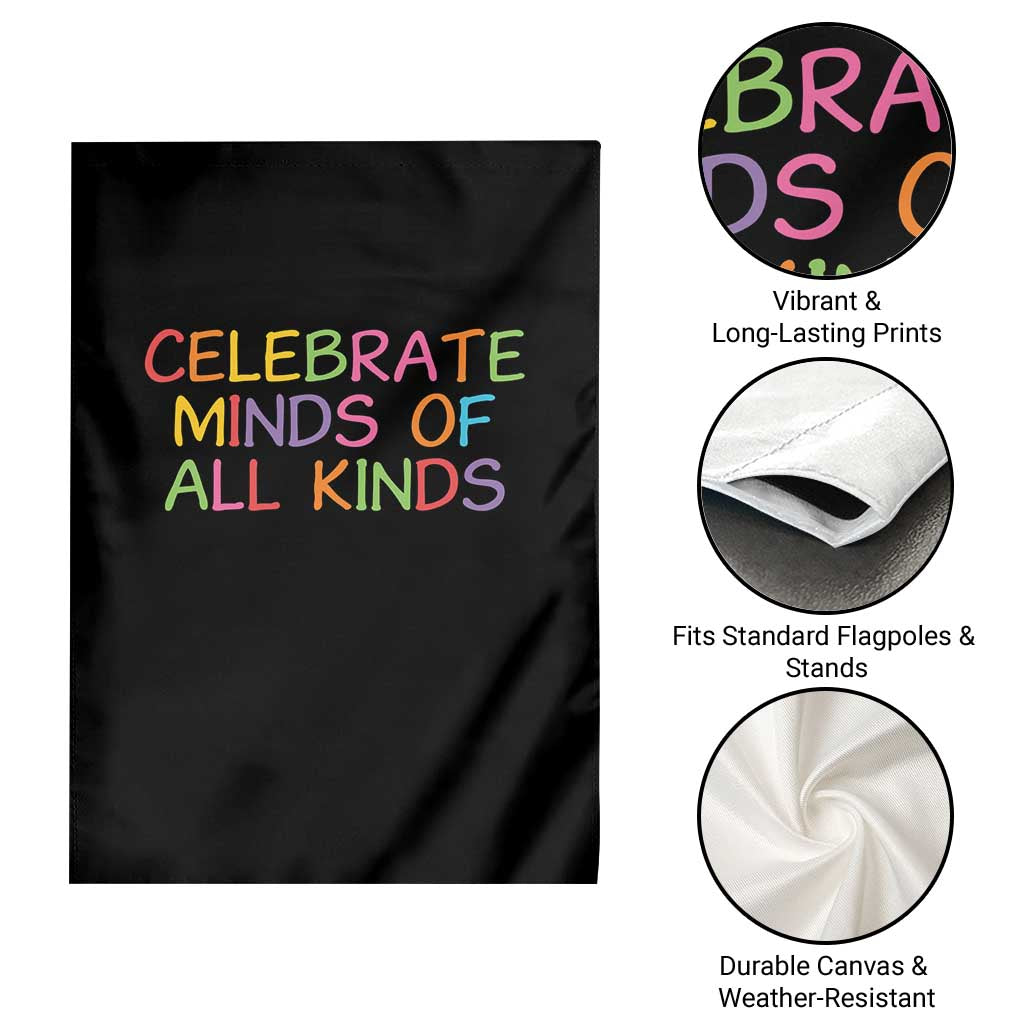 Autism Acceptance Garden Flag Celebrate Minds of All Kinds TS14 Print Your Wear