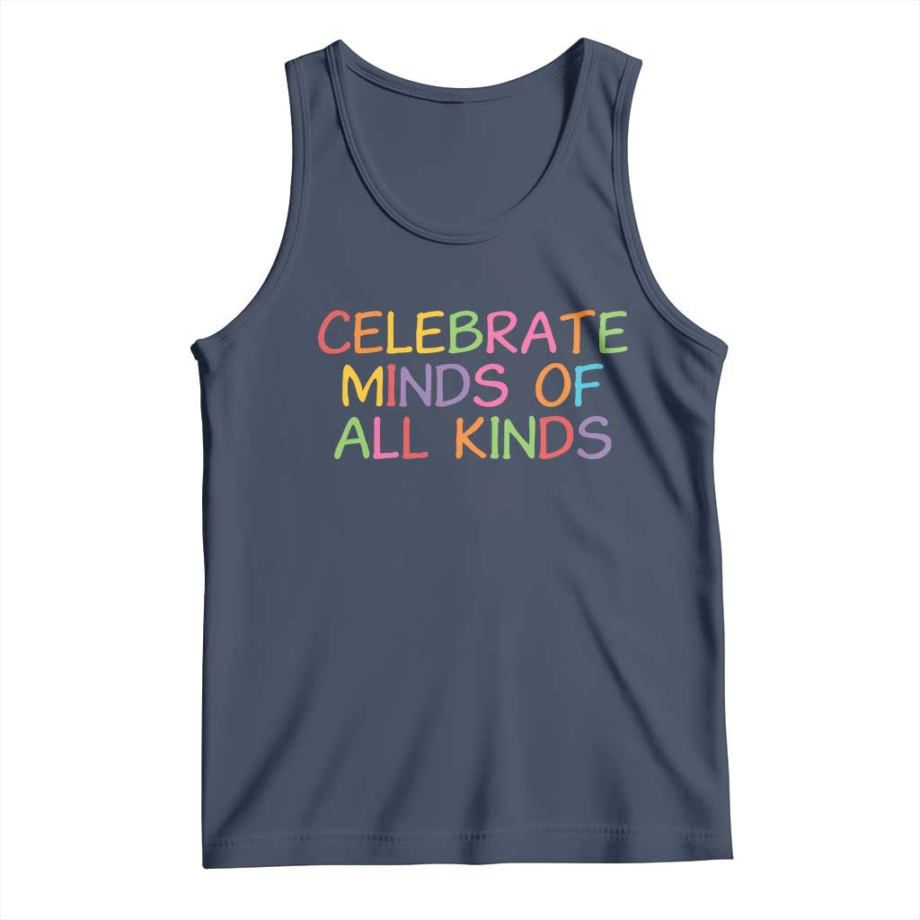 Autism Acceptance Tank Top Celebrate Minds of All Kinds TS14 Navy Print Your Wear