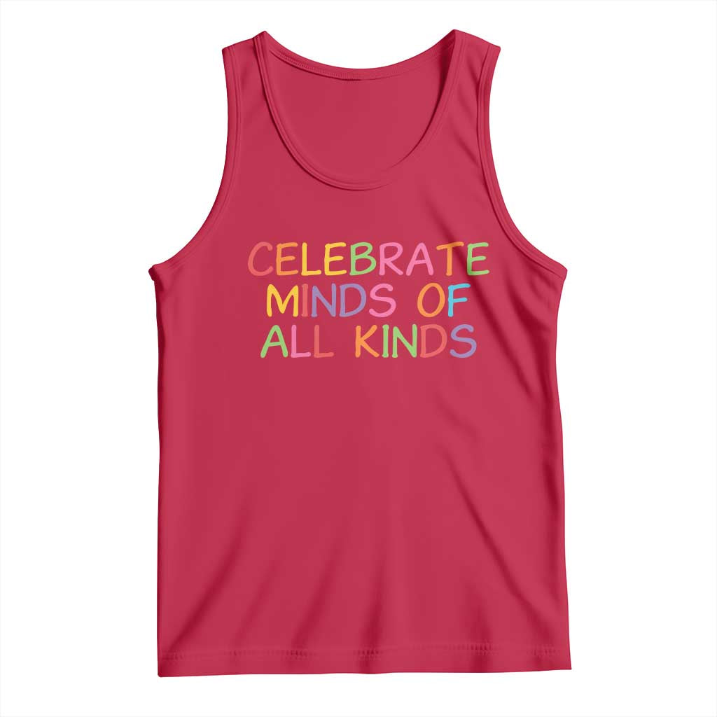 Autism Acceptance Tank Top Celebrate Minds of All Kinds TS14 Red Print Your Wear