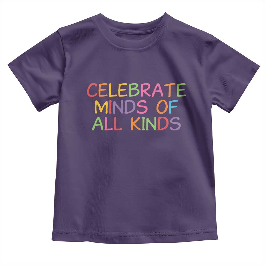 Autism Acceptance Toddler T Shirt Celebrate Minds of All Kinds TS14 Purple Print Your Wear