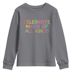 Autism Acceptance Youth Sweatshirt Celebrate Minds of All Kinds TS14 Charcoal Print Your Wear