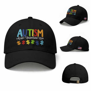 Autism Acceptance Baseball Cap Accept Understand Love Special Education Teacher Gift TS14 Baseball Cap Universal Fit Black Print Your Wear