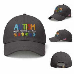 Autism Acceptance Baseball Cap Accept Understand Love Special Education Teacher Gift TS14 Baseball Cap Universal Fit Dark Gray Print Your Wear