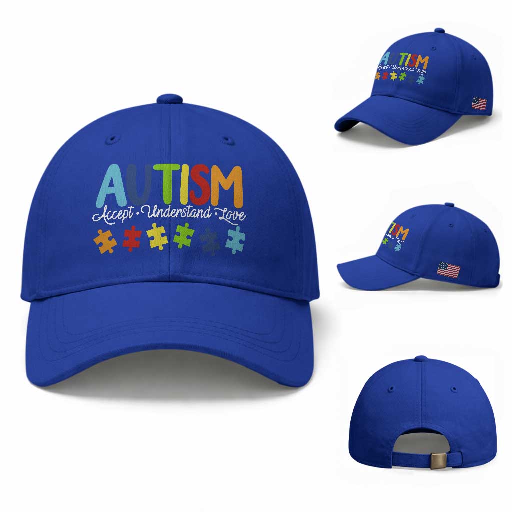 Autism Acceptance Baseball Cap Accept Understand Love Special Education Teacher Gift TS14 Baseball Cap Universal Fit Royal Blue Print Your Wear