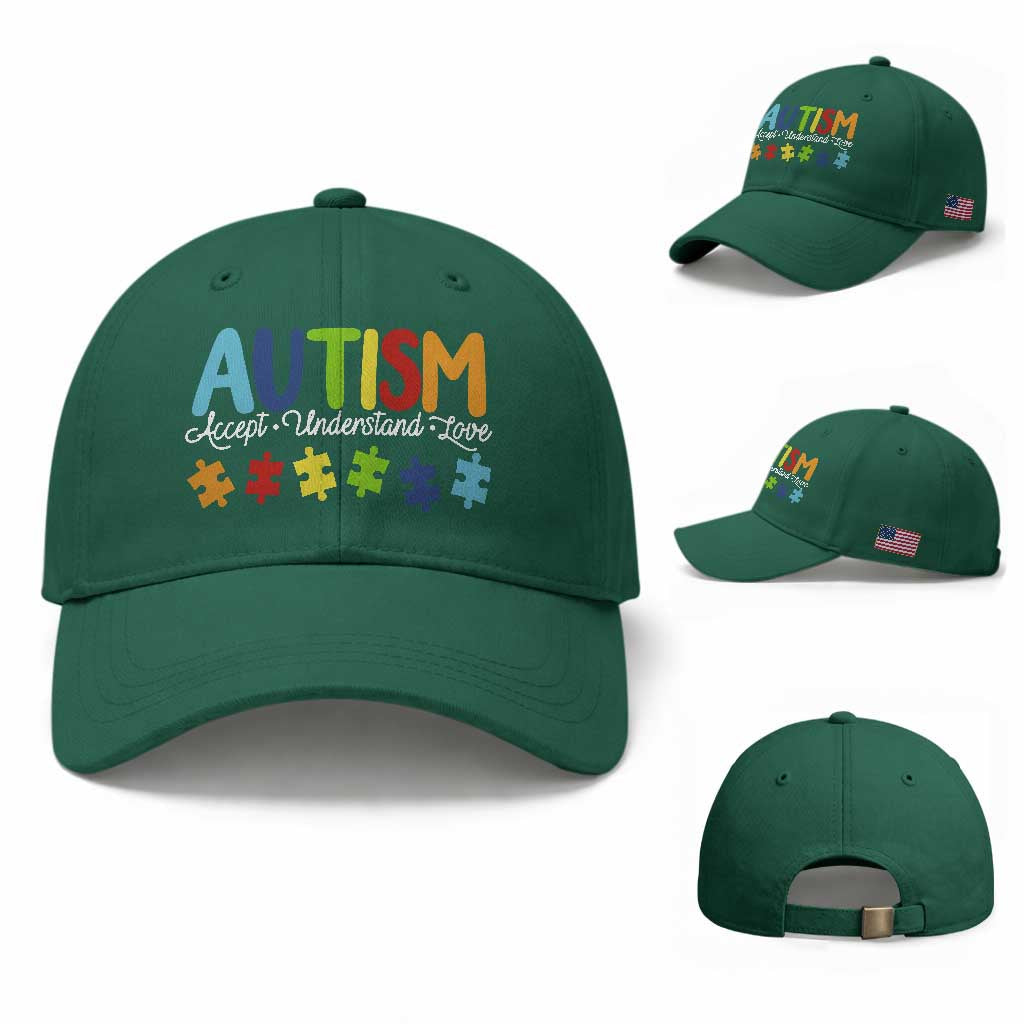Autism Acceptance Baseball Cap Accept Understand Love Special Education Teacher Gift TS14 Baseball Cap Universal Fit Irish Green Print Your Wear
