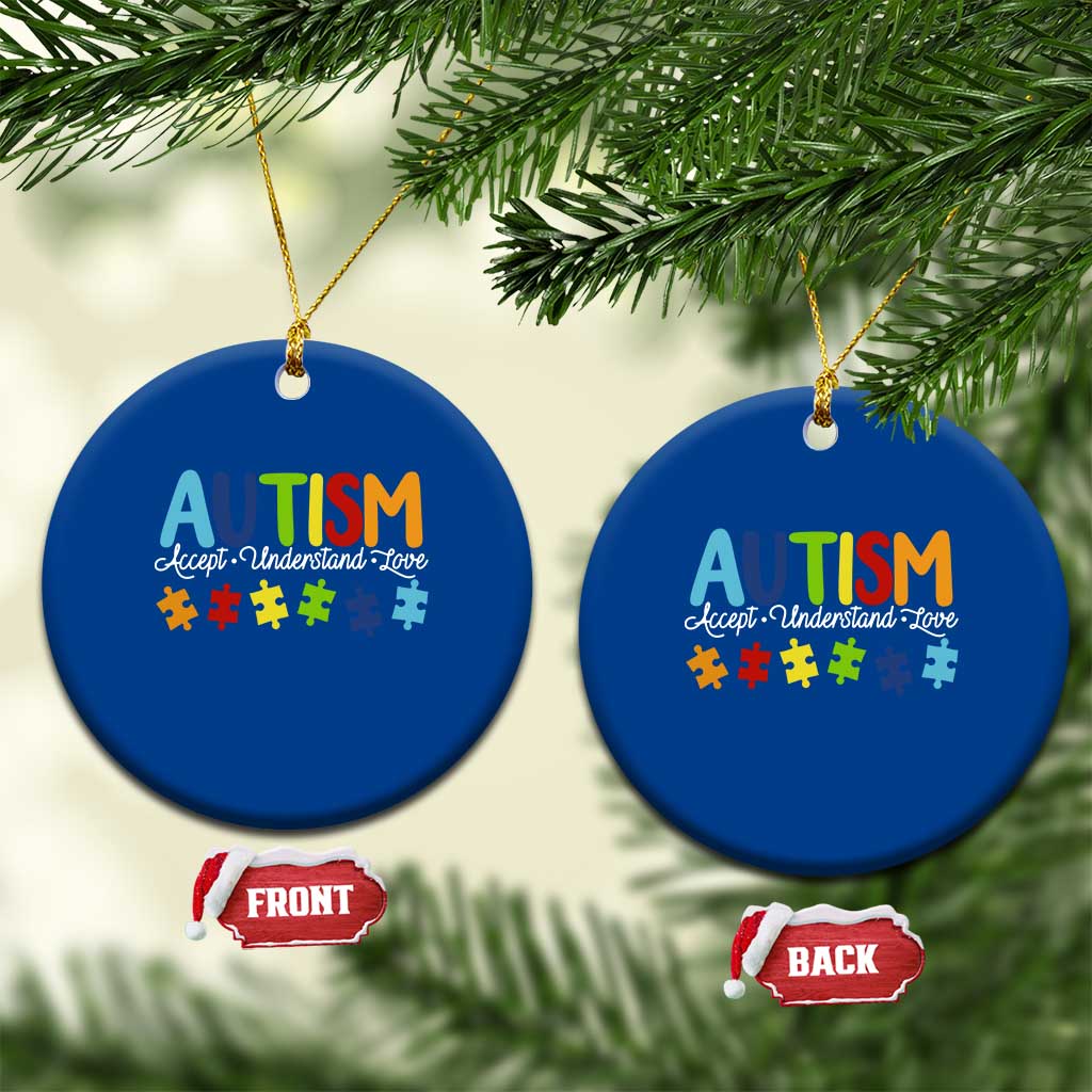 Autism Acceptance Ceramic Ornament Accept Understand Love Special Education Teacher Gift TS14 1pc Blue Print Your Wear