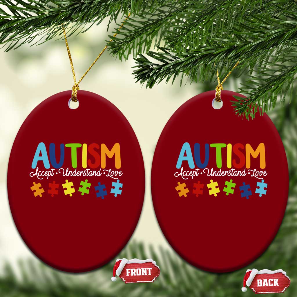 Autism Acceptance Ceramic Ornament Accept Understand Love Special Education Teacher Gift TS14 Print Your Wear