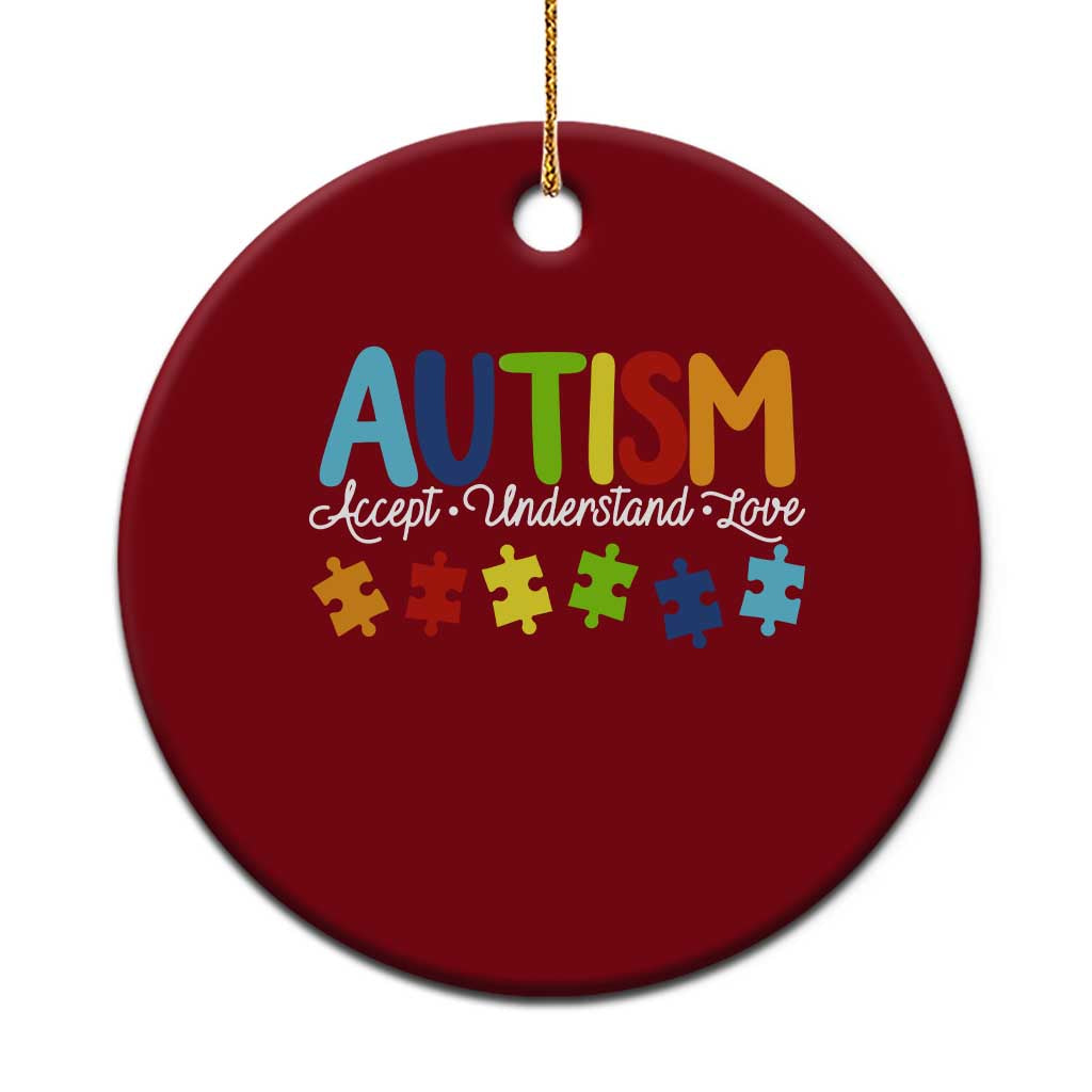 Autism Acceptance Ceramic Ornament Accept Understand Love Special Education Teacher Gift TS14 1pc Red Print Your Wear