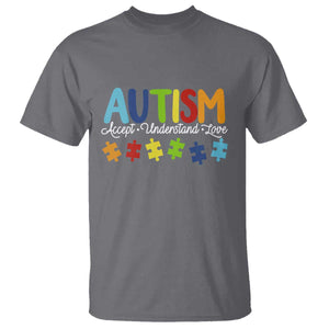Autism Acceptance T Shirt Accept Understand Love Special Education Teacher Gift TS14 Charcoal Print Your Wear