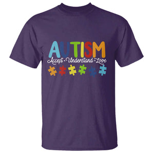 Autism Acceptance T Shirt Accept Understand Love Special Education Teacher Gift TS14 Purple Print Your Wear