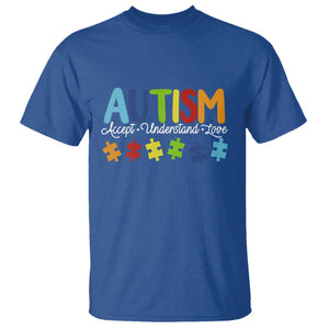 Autism Acceptance T Shirt Accept Understand Love Special Education Teacher Gift TS14 Royal Blue Print Your Wear