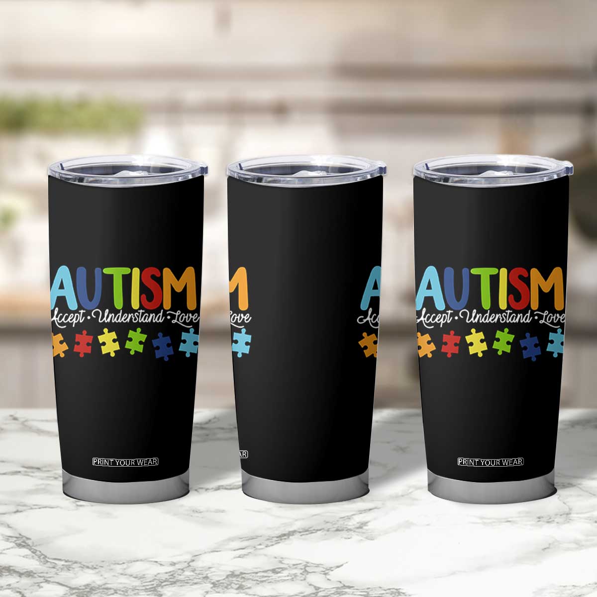 Autism Acceptance Tumbler Cup Accept Understand Love Special Education Teacher Gift TS14 Print Your Wear
