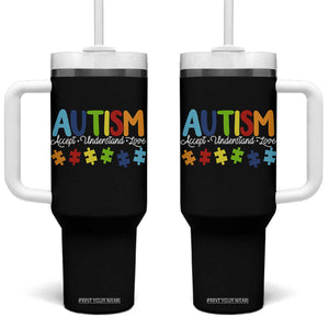 Autism Acceptance Tumbler With Handle Accept Understand Love Special Education Teacher Gift TS14 One Size: 40 oz Black Print Your Wear