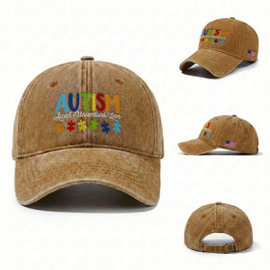 Autism Acceptance Washed Cotton Baseball Cap Accept Understand Love Special Education Teacher Gift TS14 Washed Cap Universal Fit Yellow Ochre Print Your Wear