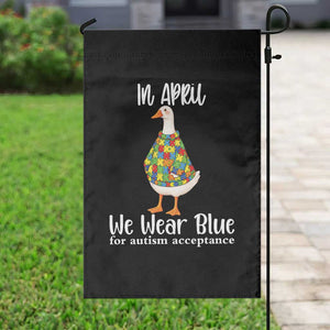 Funny Silly Goose Neurodivergent Support Garden Flag In April We Wear Blue For Autism Acceptance TS14 Print Your Wear